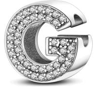 XWN Letra Charms Abalorios A-Z Alfabeto Colgante para mujer, plata de ley 925, compatible con pulseras y collares Pandora, compatible con pulseras europeas para mujeres y niñas