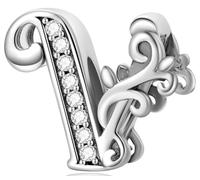 XWN Letra Charms Abalorios A-Z Alfabeto Colgante para mujer, plata de ley 925, compatible con pulseras y collares Pandora, compatible con pulseras europeas para mujeres y niñas