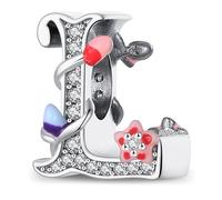 XWN Letra Charms Abalorios A-Z Alfabeto Colgante para mujer, plata de ley 925, compatible con pulseras y collares Pandora, compatible con pulseras europeas para mujeres y niñas