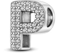 XWN Letra Charms Abalorios A-Z Alfabeto Colgante para mujer, plata de ley 925, compatible con pulseras y collares Pandora, compatible con pulseras europeas para mujeres y niñas