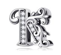 XWN Letra Charms Abalorios A-Z Alfabeto Colgante para mujer, plata de ley 925, compatible con pulseras y collares Pandora, compatible con pulseras europeas para mujeres y niñas