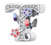 XWN Letra Charms Abalorios A-Z Alfabeto Colgante para mujer, plata de ley 925, compatible con pulseras y collares Pandora, compatible con pulseras europeas para mujeres y niñas