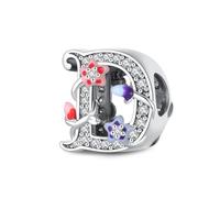 XWN Letra Charms Abalorios A-Z Alfabeto Colgante para mujer, plata de ley 925, compatible con pulseras y collares Pandora, compatible con pulseras europeas para mujeres y niñas