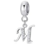 XWN Letra Charms Abalorios A-Z Alfabeto Colgante para mujer, plata de ley 925, compatible con pulseras y collares Pandora, compatible con pulseras europeas para mujeres y niñas