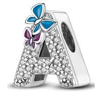 XWN Letra Charms Abalorios A-Z Alfabeto Colgante para mujer, plata de ley 925, compatible con pulseras y collares Pandora, compatible con pulseras europeas para mujeres y niñas