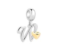 XWN Letra Charms Abalorios A-Z Alfabeto Colgante para mujer, plata de ley 925, compatible con pulseras y collares Pandora, compatible con pulseras europeas para mujeres y niñas