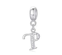 XWN Letra Charms Abalorios A-Z Alfabeto Colgante para mujer, plata de ley 925, compatible con pulseras y collares Pandora, compatible con pulseras europeas para mujeres y niñas
