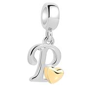XWN Letra Charms Abalorios A-Z Alfabeto Colgante para mujer, plata de ley 925, compatible con pulseras y collares Pandora, compatible con pulseras europeas para mujeres y niñas