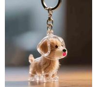 XWNGDAFEVF 3Pcs Transparent Storage Cute Puppy Pendant Fur Keepsake Keychain for Collecting Dog Hair,Pet Lover Collector Gift -Together Forever(3pcs, N)