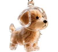 XWNGDAFEVF 3Pcs Transparent Storage Cute Puppy Pendant Fur Keepsake Keychain for Collecting Dog Hair,Pet Lover Collector Gift -Together Forever(3pcs, F)