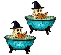 XWNGDAFEVF Ghost Bubble Bath Lamp Halloween Night Light Ghost LED Lamp for Bathroom Decor Bathtub Accent Lamp for Party Gift, 2Pack