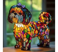 XWNGDAFEVF Lámpara 3D Corgi serie de perros, decoración del hogar, resina, luz nocturna, iluminación de compañía leal (Shih Tzu)