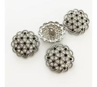 XWNXQ 10 Botones metálicos Redondos con Incrustaciones de Diamante de 14/20/22 mm, Botones metálicos Irregulares cosidos a Mano, para cárdigans, suéteres, Abrigos, Bolsos y Accesorios Decorativos