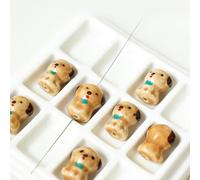 XWNXQ 10 Cuentas Sueltas de cerámica con diseño de Animales, pintadas a Mano, Cuentas espaciadoras Irregulares de cerámica, para Pulseras, Collares y Accesorios de joyería Hechos a Mano