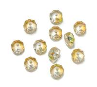 XWNXQ 100 Cuentas de Cristal facetadas de 4,5 x 7,5 mm, espaciadoras para enhebrar, Accesorios para Pulseras, Collares, Pendientes y llaveros