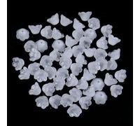 XWNXQ 100 Cuentas de Vidrio con Forma de Flor de 12 x 7,5 mm, Transparentes y Coloridas, para Pulseras, Collares, Pendientes y bisutería