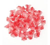 XWNXQ 100 Cuentas de Vidrio con Forma de Flor de 12 x 7,5 mm, Transparentes y Coloridas, para Pulseras, Collares, Pendientes y bisutería