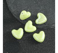XWNXQ 20/30/50 Cuentas de cerámica perladas de Colores en Forma de corazón de 15 x 14 mm, Cuentas Sueltas de cerámica esmaltada, para Pulseras de Cuentas, Collares y Pendientes