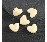 XWNXQ 20/30/50 Cuentas de cerámica perladas de Colores en Forma de corazón de 15 x 14 mm, Cuentas Sueltas de cerámica esmaltada, para Pulseras de Cuentas, Collares y Pendientes