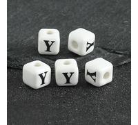 XWNXQ 20/30/50 Cuentas de Letras de 8 mm, Cuentas espaciadoras cuadradas de cerámica, para Hacer Pulseras, Collares, llaveros y Joyas Hechas a Mano