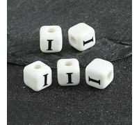 XWNXQ 20/30/50 Cuentas de Letras de 8 mm, Cuentas espaciadoras cuadradas de cerámica, para Hacer Pulseras, Collares, llaveros y Joyas Hechas a Mano