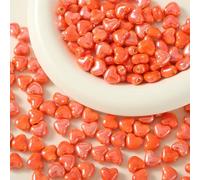 XWNXQ 20/30/50 Cuentas de Porcelana Coloridas en Forma de corazón de 11 x 10 mm, Cuentas espaciadoras de cerámica esmaltada con Orificios horizontales, para Pulseras y Collares Hechos a Mano