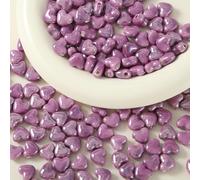 XWNXQ 20/30/50 Cuentas de Porcelana Coloridas en Forma de corazón de 11 x 10 mm, Cuentas espaciadoras de cerámica esmaltada con Orificios horizontales, para Pulseras y Collares Hechos a Mano