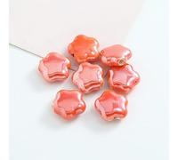 XWNXQ 20/30/50 Cuentas de Porcelana de 15 x 14 mm con Forma de Flor de Colores, Cuentas Sueltas de cerámica esmaltada, para Pulseras, Collares y llaveros Tejidos a Mano