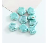 XWNXQ 20/30/50 Cuentas de Porcelana de 15 x 14 mm con Forma de Flor de Colores, Cuentas Sueltas de cerámica esmaltada, para Pulseras, Collares y llaveros Tejidos a Mano