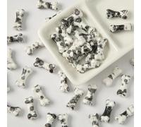 XWNXQ 20 Cuentas de Porcelana con Forma de Hueso de 8 x 20 mm, Cuentas Sueltas de cerámica Irregulares de Colores, para Manualidades, Pulseras, Collares, Colgantes y fabricación de Joyas