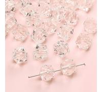 XWNXQ 200 Cuentas de Cristal facetadas de 10 mm, Cuentas espaciadoras de Cristal Transparente de Colores, para Hacer Pulseras, Collares y llaveros, joyería Hecha a Mano