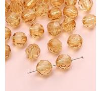 XWNXQ 200 Cuentas de Cristal facetadas de 10 mm, Cuentas espaciadoras de Cristal Transparente de Colores, para Hacer Pulseras, Collares y llaveros, joyería Hecha a Mano