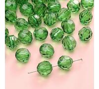 XWNXQ 200 Cuentas de Cristal facetadas de 10 mm, Cuentas espaciadoras de Cristal Transparente de Colores, para Hacer Pulseras, Collares y llaveros, joyería Hecha a Mano
