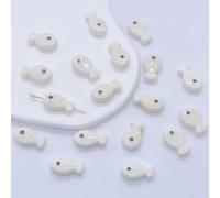 XWNXQ 30 Cuentas de cerámica de 10 x 20 mm con Forma de pez, Cuentas de cerámica esmaltadas para Collar, Pulsera, Colgante, Accesorios de joyería Hechos a Mano