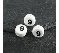 XWNXQ 30 Cuentas de Letras de 10 mm, Cuentas Sueltas de cerámica Redondas y Planas para Hacer Pulseras Trenzadas, Collares y Joyas Hechas a Mano