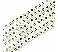 XWNXQ 30 Cuentas de Letras de 4,5 x 8 mm, Cuentas Sueltas de cerámica de Doble Cara, para Collares, Pulseras y Accesorios de joyería Hechos a Mano