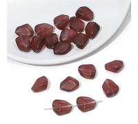 XWNXQ 30 Cuentas de Vidrio facetado Esmerilado de 12 x 15 mm, Cuentas espaciadoras de Vidrio de Colores Irregulares, para Manualidades, Pulseras, Collares y Joyas