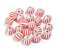 XWNXQ 30 Cuentas Redondas de Madera pintadas de 16 mm, Coloridas Cuentas de Madera con Agujeros Grandes para ensartar, para Pulseras y Collares de Cuentas DIY, Accesorios de decoración del hogar