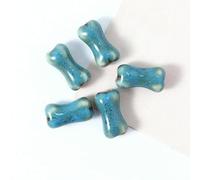 XWNXQ 50 Cuentas de Porcelana Vintage de 18 x 9 mm con Forma de Hueso, Cuentas Sueltas de cerámica esmaltada, para Hacer Pulseras, Collares y Manualidades
