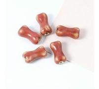 XWNXQ 50 Cuentas de Porcelana Vintage de 18 x 9 mm con Forma de Hueso, Cuentas Sueltas de cerámica esmaltada, para Hacer Pulseras, Collares y Manualidades