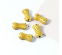 XWNXQ 50 Cuentas de Porcelana Vintage de 18 x 9 mm con Forma de Hueso, Cuentas Sueltas de cerámica esmaltada, para Hacer Pulseras, Collares y Manualidades
