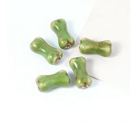 XWNXQ 50 Cuentas de Porcelana Vintage de 18 x 9 mm con Forma de Hueso, Cuentas Sueltas de cerámica esmaltada, para Hacer Pulseras, Collares y Manualidades