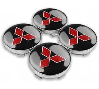 XWSBUDE 4 Piezas Tapacubos Centro Rueda, para Mitsubishi ASX Lancer L200 Pajero Outlander Eclipse Galant 56mm Impermeable AntióXido Centrales Tapas de Buje Centrales Cubo Rueda Repuesto Accesorios