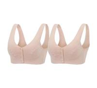 XWSM 2 Uds Sujetador De Mastectomía con Cierre Frontal For Mujer, Sujetador De Mastectomía con Bolsillos For Prótesis De Pecho, Lencería Superior (Color : Skin, Size : S/Small)