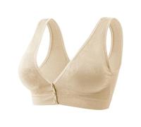 XWSM Algodón Mujeres De Mediana Edad Y Ancianos Sujetador Cierre Frontal Anciana Sujetador De Mastectomía Inalámbrica Sujetador con Almohadilla De Bolsillo (Color : Skin, Size : M/Medium)