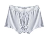 XWSM Calzoncillos Tipo Bóxer De Seda 100% Morera For Hombre Ropa Interior Pantalones Cortos De Cintura Media Calzoncillos Diarios Suaves Y Finos Sin Costuras (Color : Gray, Size : XXL/XX-Large)