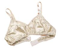 XWSM Sujetador De Seda De Morera 100% For Mujer, Sujetador Triangular Suave Y Liso, Bralette De Seda Satinada De Doble Cara Fino Sin Relleno, Tops, Lencería (Color : Skin, Size : 95/42AB)