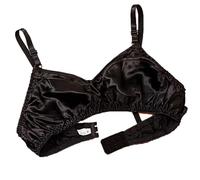 XWSM Sujetador De Seda De Morera 100% For Mujer, Sujetador Triangular Suave Y Liso, Bralette De Seda Satinada De Doble Cara Fino Sin Relleno, Tops, Lencería (Color : Black, Size : 75/34AB)