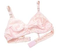XWSM Sujetador De Seda De Morera 100% For Mujer, Sujetador Triangular Suave Y Liso, Bralette De Seda Satinada De Doble Cara Fino Sin Relleno, Tops, Lencería (Color : Pink, Size : 100/44AB)