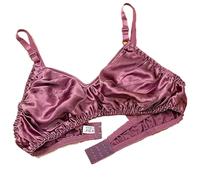 XWSM Sujetador De Seda De Morera 100% For Mujer, Sujetador Triangular Suave Y Liso, Bralette De Seda Satinada De Doble Cara Fino Sin Relleno, Tops, Lencería (Color : Purple, Size : 100/44AB)